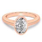14kt Rose Gold Calliope Bezel Floating Solitaire Lab Diamond Ring front image