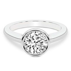 9ct White Gold Calliope Bezel Floating Solitaire Lab Diamond Ring front image