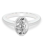 10kt White Gold Calliope Bezel Floating Solitaire Lab Diamond Ring front image