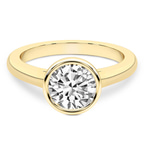 9ct Yellow Gold Calliope Bezel Floating Solitaire Lab Diamond Ring front image