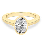 10kt Yellow Gold Calliope Bezel Floating Solitaire Lab Diamond Ring front image