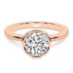10kt Rose Gold Eugenia Classic Bezel Solitaire Lab Diamond Ring front image