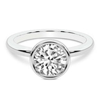 18kt White Gold Eugenia Classic Bezel Solitaire Lab Diamond Ring front image