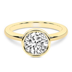 10kt Yellow Gold Eugenia Classic Bezel Solitaire Lab Diamond Ring front image