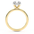 2.85 Ct Cushion Cut Mildred Hidden Halo Solitaire Lab Diamond Ring in 14kt Yellow Gold right