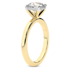 2.85 Ct Cushion Cut Mildred Hidden Halo Solitaire Lab Diamond Ring in 14kt Yellow Gold left