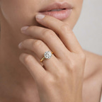9ct Yellow Gold Mildred Hidden Halo Solitaire Lab Diamond Ring model image
