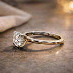 9ct Yellow Gold Mildred Hidden Halo Solitaire Lab Diamond Ring color product image two