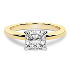 2.85 Ct Cushion Cut Mildred Hidden Halo Solitaire Lab Diamond Ring in 14kt Yellow Gold front image