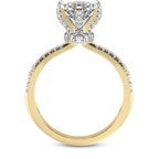 3.57 Ct Round Cut Mereia Secret Halo Lab Diamond Ring in 18kt Yellow Gold right