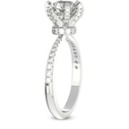 1.95 Ct Round Cut Mereia Secret Halo Lab Diamond Ring in 14kt White Gold left