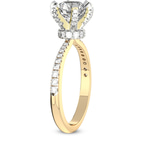 3.57 Ct Round Cut Mereia Secret Halo Lab Diamond Ring in 18kt Yellow Gold left