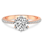 18ct Rose Gold Mereia Secret Halo Lab Diamond Ring front image