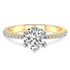 18kt Yellow Gold Mereia Secret Halo Lab Diamond Ring front image
