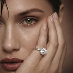 Platinum Mabel Petal Solitaire Lab Diamond Ring model image