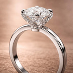 Platinum Mabel Petal Solitaire Lab Diamond Ring color product image one