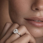 Platinum Mabel Petal Solitaire Lab Diamond Ring model image two