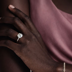 2.99 ct. oval Cordelia Solitaire Ring in 10kt white gold model image two