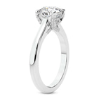 2.14 Ct Round Cut Agnes Criss cross Prong Solitaire 2mm Lab Diamond Ring in 14kt White Gold left