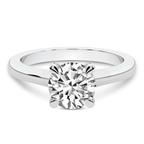 2.14 Ct Round Cut Agnes Criss cross Prong Solitaire 2mm Lab Diamond Ring in 14kt White Gold front image