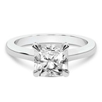 3.51 Ct Radiant Cut Agnes Criss cross Prong Solitaire 2mm Lab Diamond Ring in 14kt White Gold front image