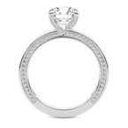 9ct White Gold Edith Lab Diamond Studded Petite Solitaire Lab Diamond Ring side right image one