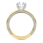 14kt Yellow Gold Edith Lab Diamond Studded Petite Solitaire Lab Diamond Ring side right image one