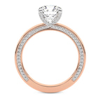 9ct Rose Gold Edith Lab Diamond Studded Petite Solitaire Lab Diamond Ring side right image one