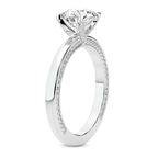 9ct White Gold Edith Lab Diamond Studded Petite Solitaire Lab Diamond Ring standing product image one