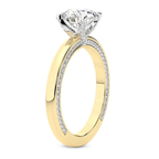 14kt Yellow Gold Edith Lab Diamond Studded Petite Solitaire Lab Diamond Ring standing product image one