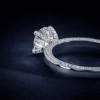 9ct White Gold Edith Lab Diamond Studded Petite Solitaire Lab Diamond Ring color product image two