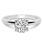 9ct White Gold Edith Lab Diamond Studded Petite Solitaire Lab Diamond Ring front image
