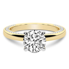 14kt Yellow Gold Edith Lab Diamond Studded Petite Solitaire Lab Diamond Ring front image