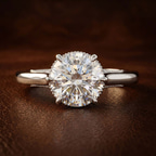 2.80 ct. princess Esther Solitaire Ring in 14kt rose gold color product image one