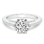 18kt White Gold Esther Tacori Style Solitaire Lab Diamond Ring front image