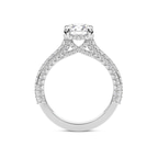 6.29 Ct ROUND Cut Eternia Criss Cross Side Halo Lab Diamond Ring in 10kt White Gold right