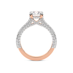 4.77 Ct Round Cut Eternia Criss Cross Side Halo Lab Diamond Ring in 14kt Rose Gold right