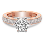 14kt Rose Gold Regalia Milgrain Lab Diamond Ring front image