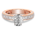 2.26 Ct Oval Cut Regalia Milgrain Lab Diamond Ring in 14kt Rose Gold front image