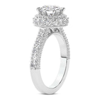 7.54 Ct ROUND Cut Luxoré Vintage Allure Lab Diamond Ring in 14kt White Gold left