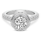 7.54 Ct ROUND Cut Luxoré Vintage Allure Lab Diamond Ring in 14kt White Gold front image