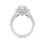 11.24 Ct PRINCESS Cut Opulenté Antique Halo Lab Diamond Ring in 18kt White Gold right