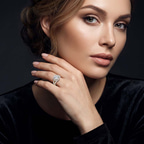 1.49 ct. cushion Opulenté halo ring in 14kt white gold model image