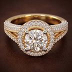 1.49 ct. cushion Opulenté halo ring in 14kt white gold color product image one