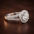 1.49 ct. cushion Opulenté halo ring in 14kt white gold color product image two