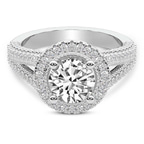 Platinum Opulenté Antique Halo Lab Diamond Ring front image