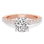 18kt Rose Gold Austria Cathedral Lab Diamond Ring front image