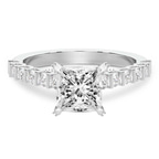 2.80 ct. princess Austria Cathedral ring in 14kt white gold front image