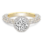18kt Yellow Gold Enchanté Side Stones Halo Lab Diamond Ring front image