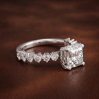 Platinum Caitronia Floating Side Stones Lab Diamond Ring color product image two